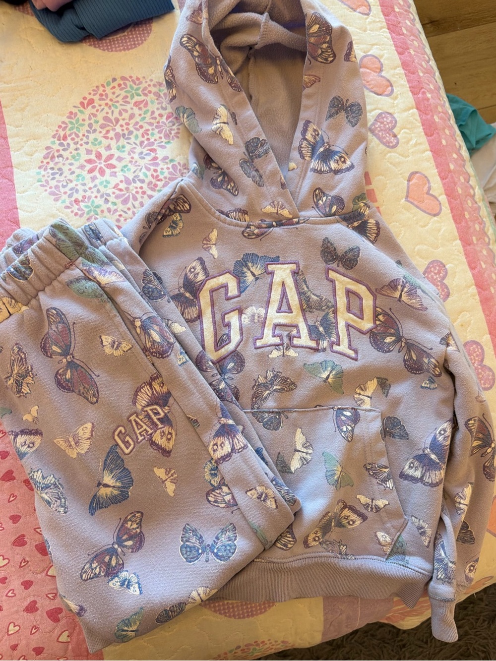 GAP Kids Light Purple Butterfly Hoodie & Joggers Set